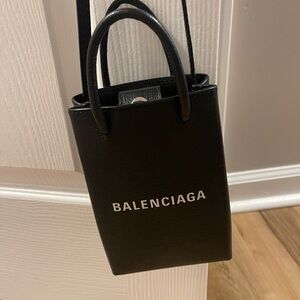 Balenciaga Black Leather Mini Cross Bag